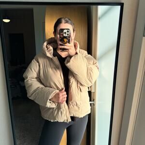 ASOS Nude Tan Hooded Puffer Jacket